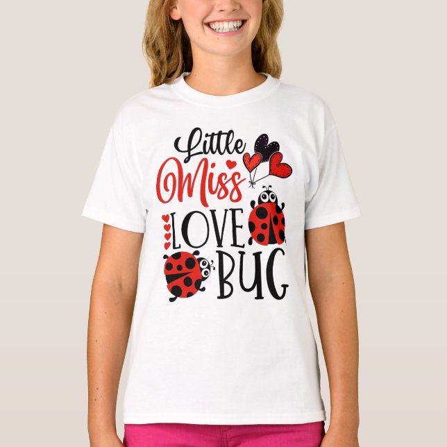 Camiseta Fallecita divertida Miss Love Bug Cute Día de San  (Anverso)