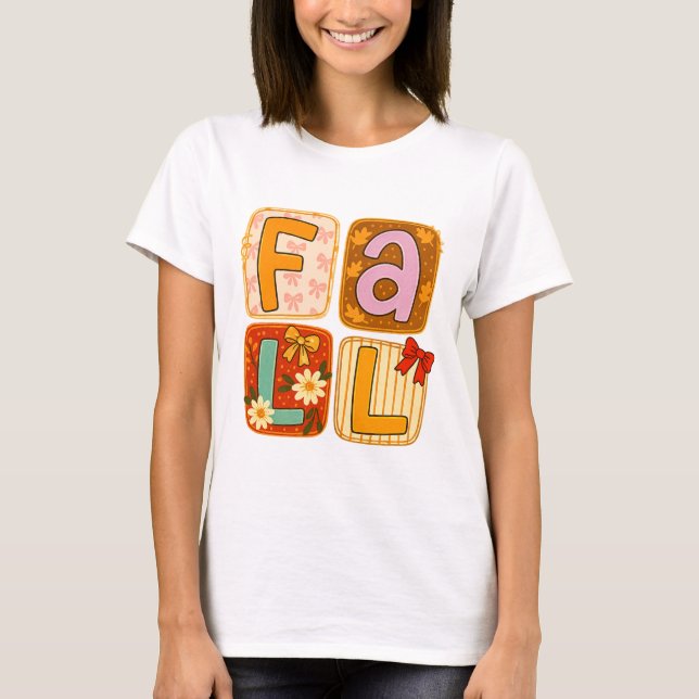 Camiseta Falling shirts｜Fall festivities｜Fall patchwork qui (Anverso)