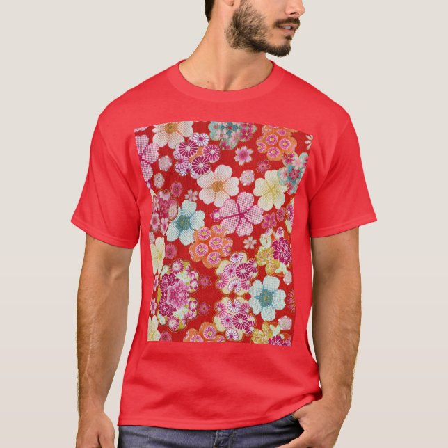 Camiseta Falln Crimson Floral Chirimen (Anverso)