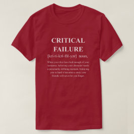 Camiseta Fallo Crítico Definición Divertida Con Texto Blanc