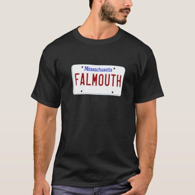 Camiseta Falmouth Cape Cod Boston Massachusetts License Pla (Anverso)
