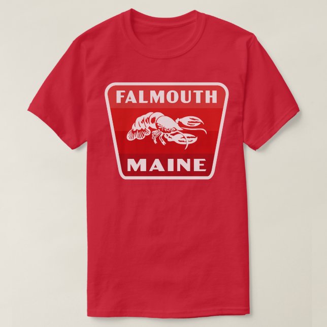 Camiseta Falmouth Maine Retro Badge Red (Diseño del anverso)