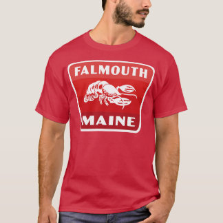 Camiseta Falmouth Maine Retro Badge Red