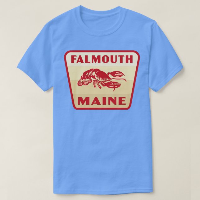 Camiseta Falmouth Maine Retro Badge Tan (Diseño del anverso)