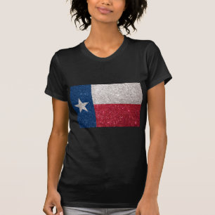 Camiseta Falsa bandera de Tejas del purpurina