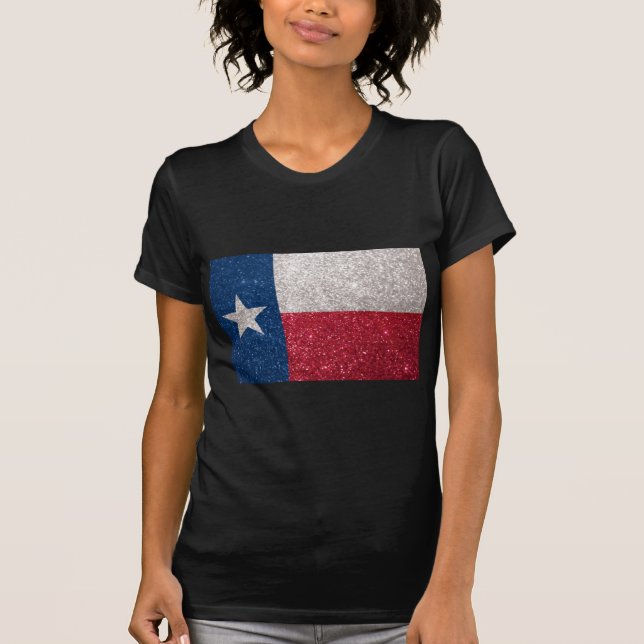 Camiseta Falsa bandera de Tejas del purpurina (Anverso)