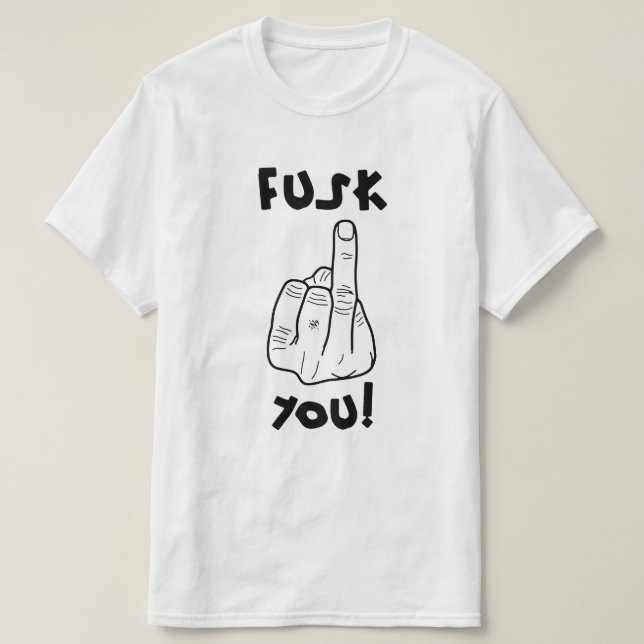 Camiseta Falsa bomba de f y falso chiste de dedo medio (Diseño del anverso)