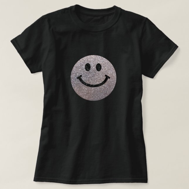 Camiseta Falsa cara de plata del purpurina (Diseño del anverso)