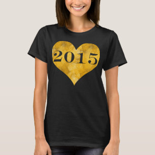 Camiseta Falsa clase del Relieve metalizado dorado de 2015