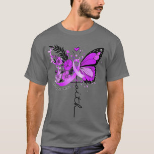 Camiseta Falsa mariposa púrpura Cinta quística Fibrosis Awa