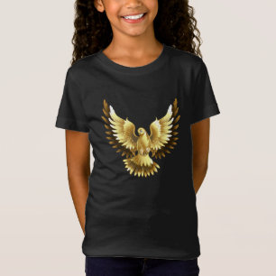 Camiseta Falsa paloma de paz del Relieve metalizado dorado