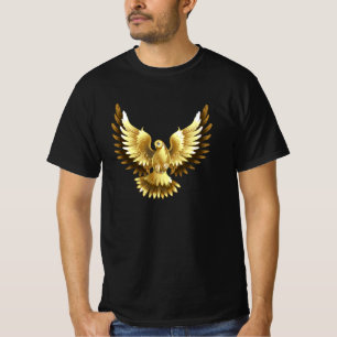 Camiseta Falsa paloma de paz del Relieve metalizado dorado 