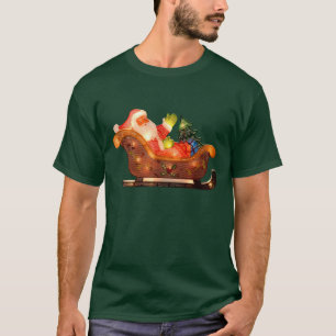 Camiseta Falsas luces de navidad Santa en trineo