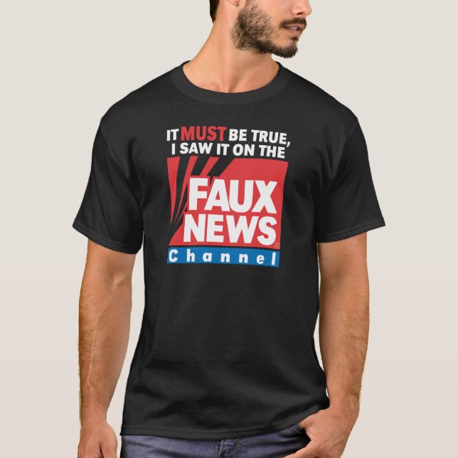 Camiseta Falsas noticias (en oscuridad) (Anverso)