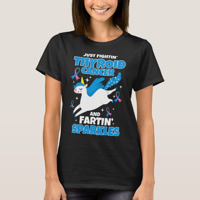 Camiseta Falsear unicornio sobre el cáncer (Anverso)