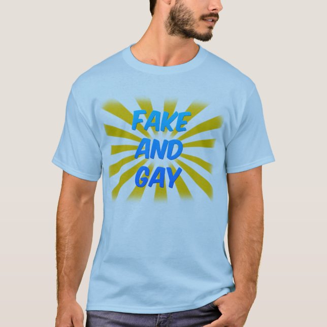 Camiseta Falsificación y gay (luz) (Anverso)