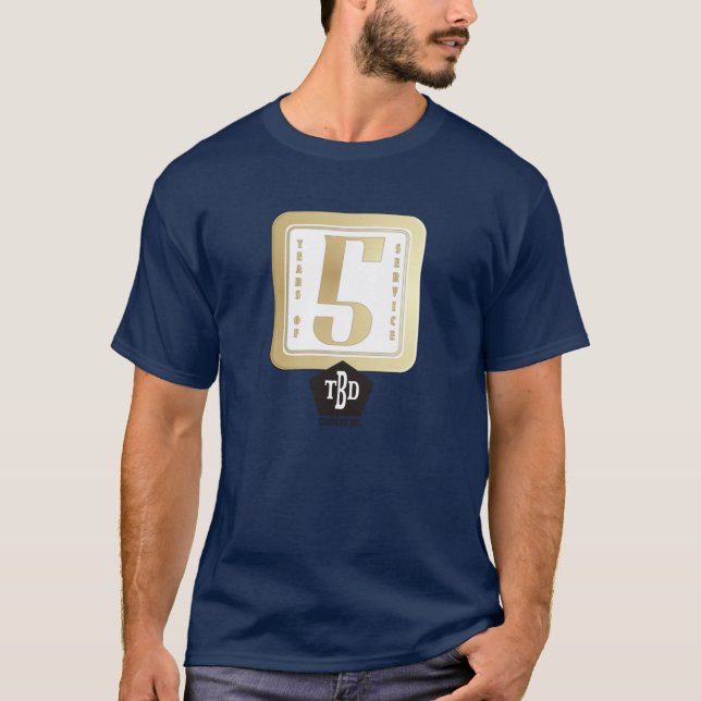 Camiseta Falso empleado del oro 5 años de premio del (Anverso)