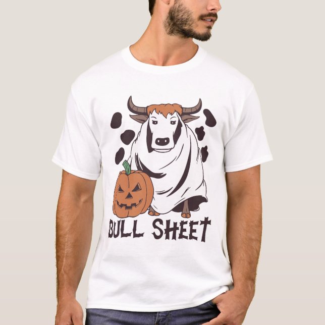 Camiseta Falso Fantasma De Vaca Fantasma Halloween Esto Es  (Anverso)