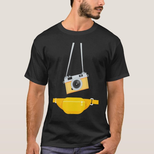 Camiseta Falso fotógrafo turístico correa cámara colgante y (Anverso)