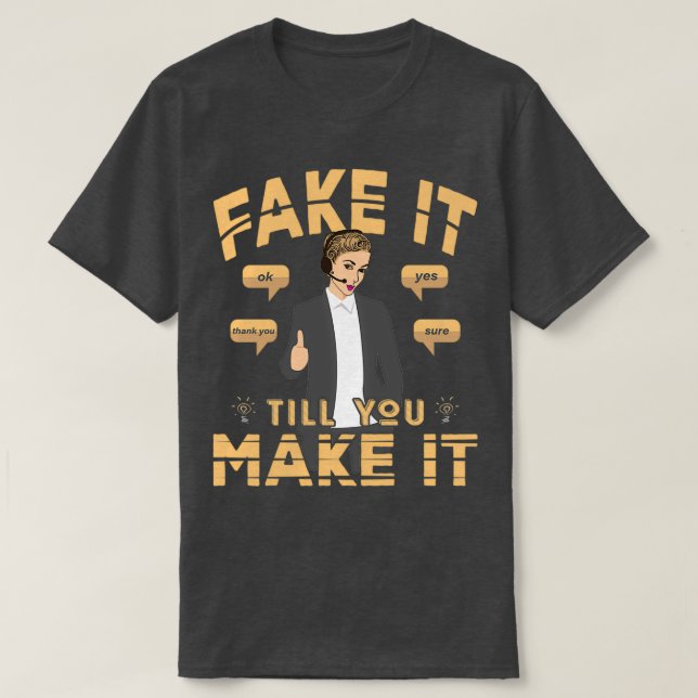 CAMISETA FALSO HASTA QUE HAGA UNA CITA DIVERTIDA DE TRABAJA (Diseño del anverso)