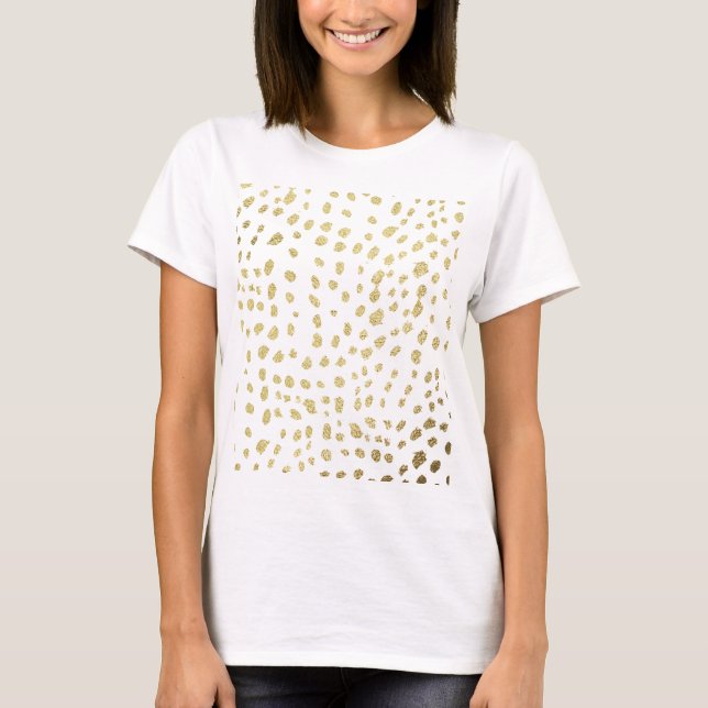 Camiseta Falso modelo de lunares blanco elegante de la (Anverso)