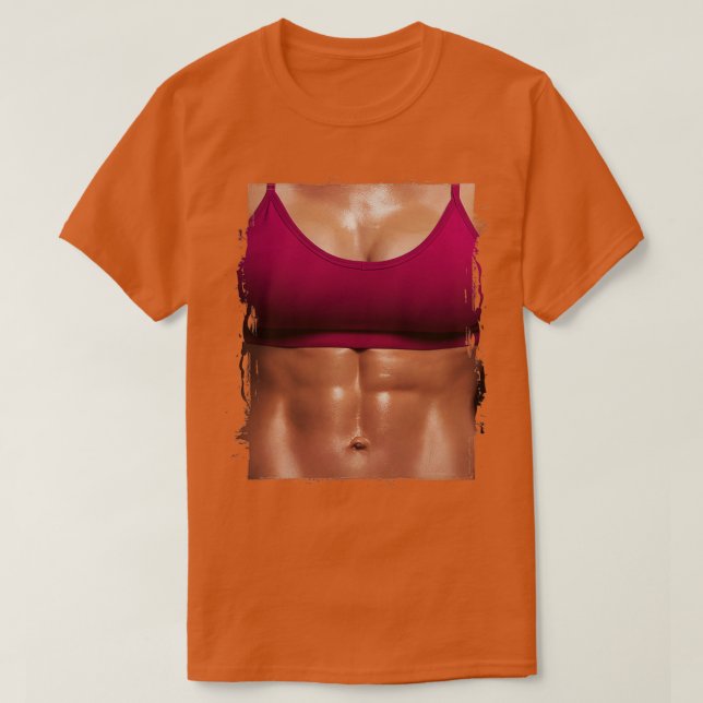 Camiseta Falso Músculo Mujer Fitness Cuerpo femenino (Diseño del anverso)