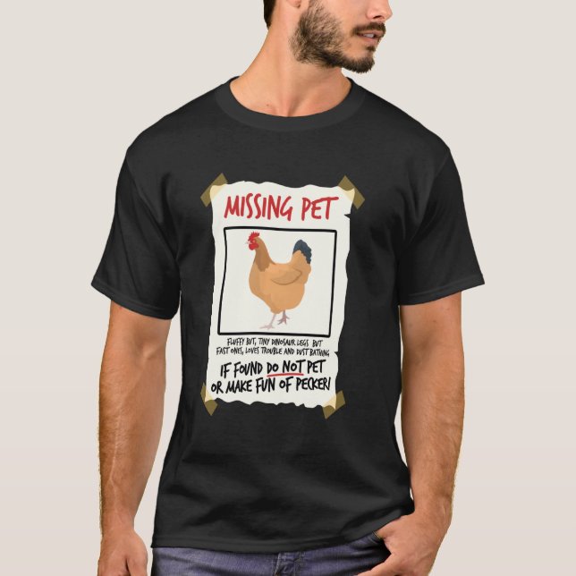 Camiseta Falta el Pollo Mascota, un pequeño dinosaurio. Ave (Anverso)