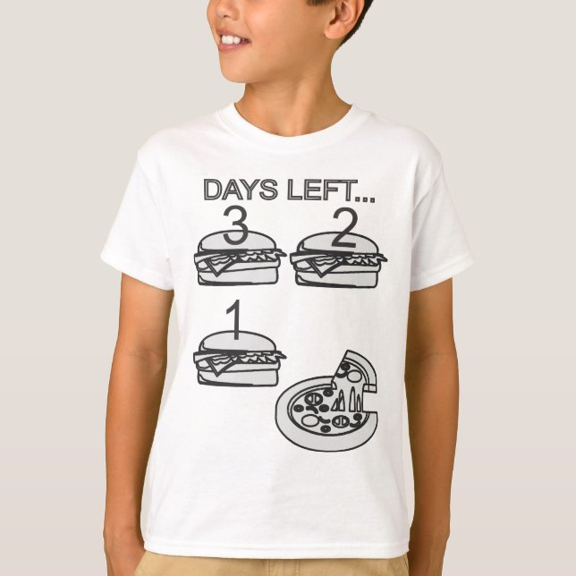 Camiseta Faltan 3 días... ¡Pizza! (Anverso)