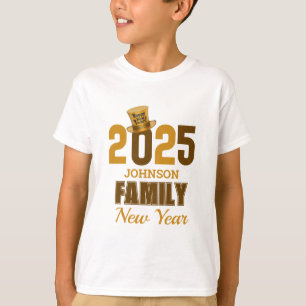 Camiseta Familia 2025 personalizada Feliz Año Nuevo