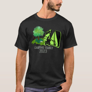 Camiseta familia acampando divertida 2023