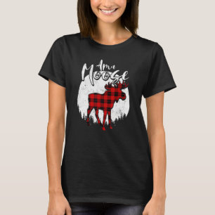 Camiseta Familia Ama Moose Red Plaid Buffalo Matanza Pajama