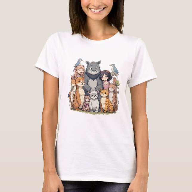Camiseta Familia animal antropomórfica (Anverso)
