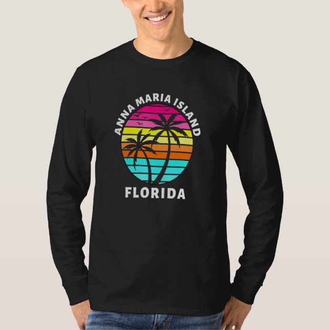 Camiseta Familia Anna Maria Island Florida Sunset Palm Tree (Anverso)