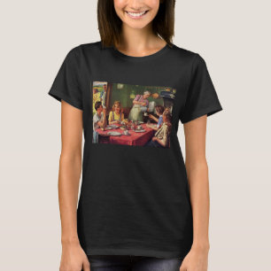 Camiseta Familia antigua desayunando en la cocina