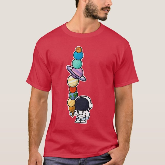 Camiseta Familia Astronauta Ice Cream Eating Planet (Anverso)