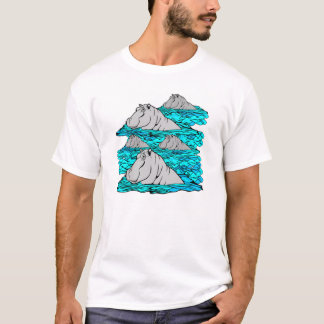 Camiseta Familia blanca del hipopótamo