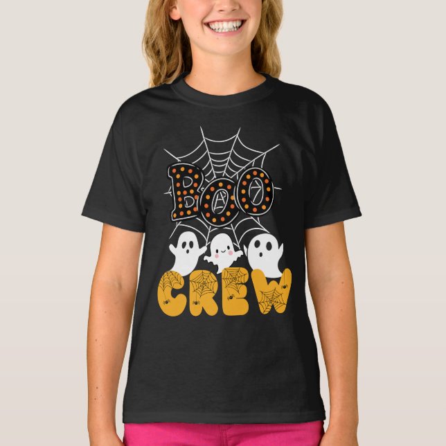 Camiseta Familia Boo Crew coincidiendo Divertido Halloween (Anverso)