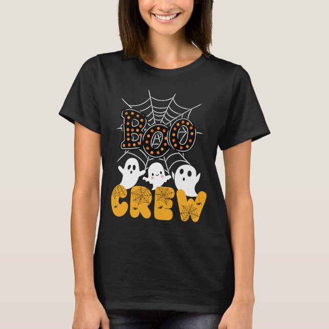 Camiseta Familia Boo Crew coincidiendo Divertido Halloween (Anverso)