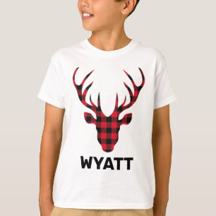 Camiseta Familia Buffalo Plaid Deer Head