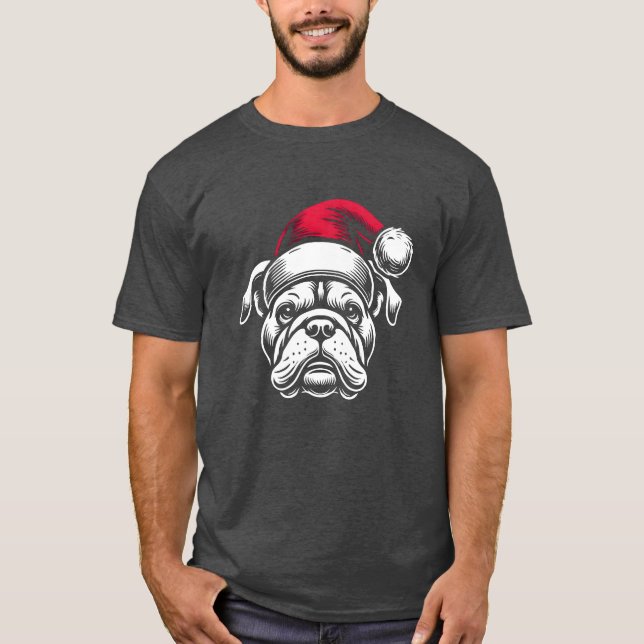 Camiseta familia bulldog navidades (Anverso)