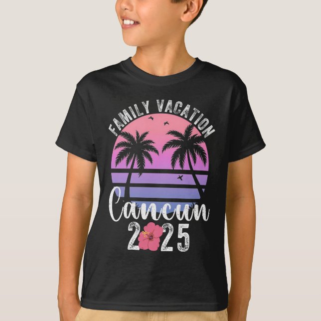 Camiseta Familia Cancun México Vacaciones 2025 (Anverso)