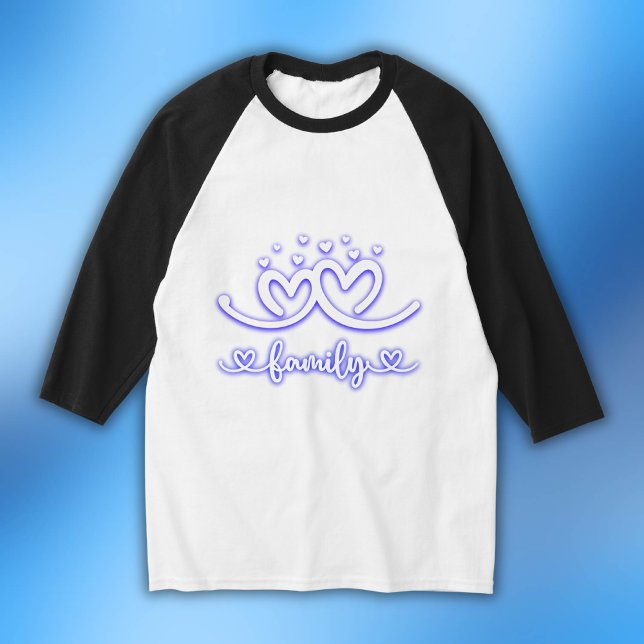 Camiseta Familia cardíaca simple en azul | Rag básico de 3/ (Subido por el creador)