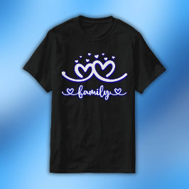 Camiseta Familia cardíaca simple en azul | Valor de los hom