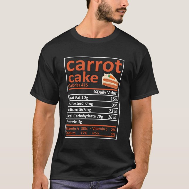 Camiseta Familia Carrot Cake Nutrition que coincide con Gua (Anverso)