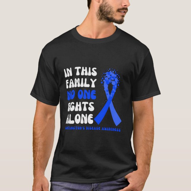 Camiseta Familia Cinta Azul De Conciencia De La Enfermedad  (Anverso)