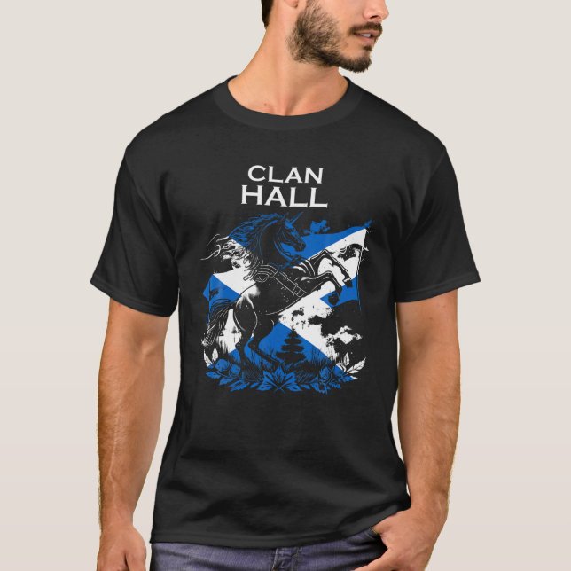 Camiseta Familia Clan Hall Apellido Escocia T Shi (Anverso)