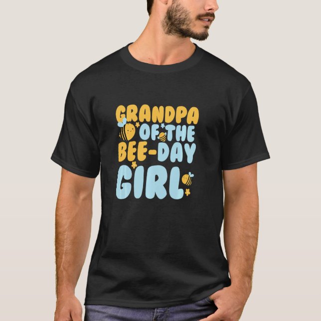 Camiseta Familia coincidente Bee Hive Tema Birthday Tee Gra (Anverso)