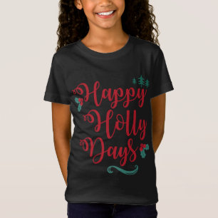 Camiseta Familia coincidente Feliz Holly Days Navidad navid