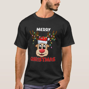 Camiseta Familia coincidente Feliz Navidad a los renos navi