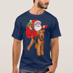 Camiseta Familia coincidente Funny Santa Ride Airedale Terr